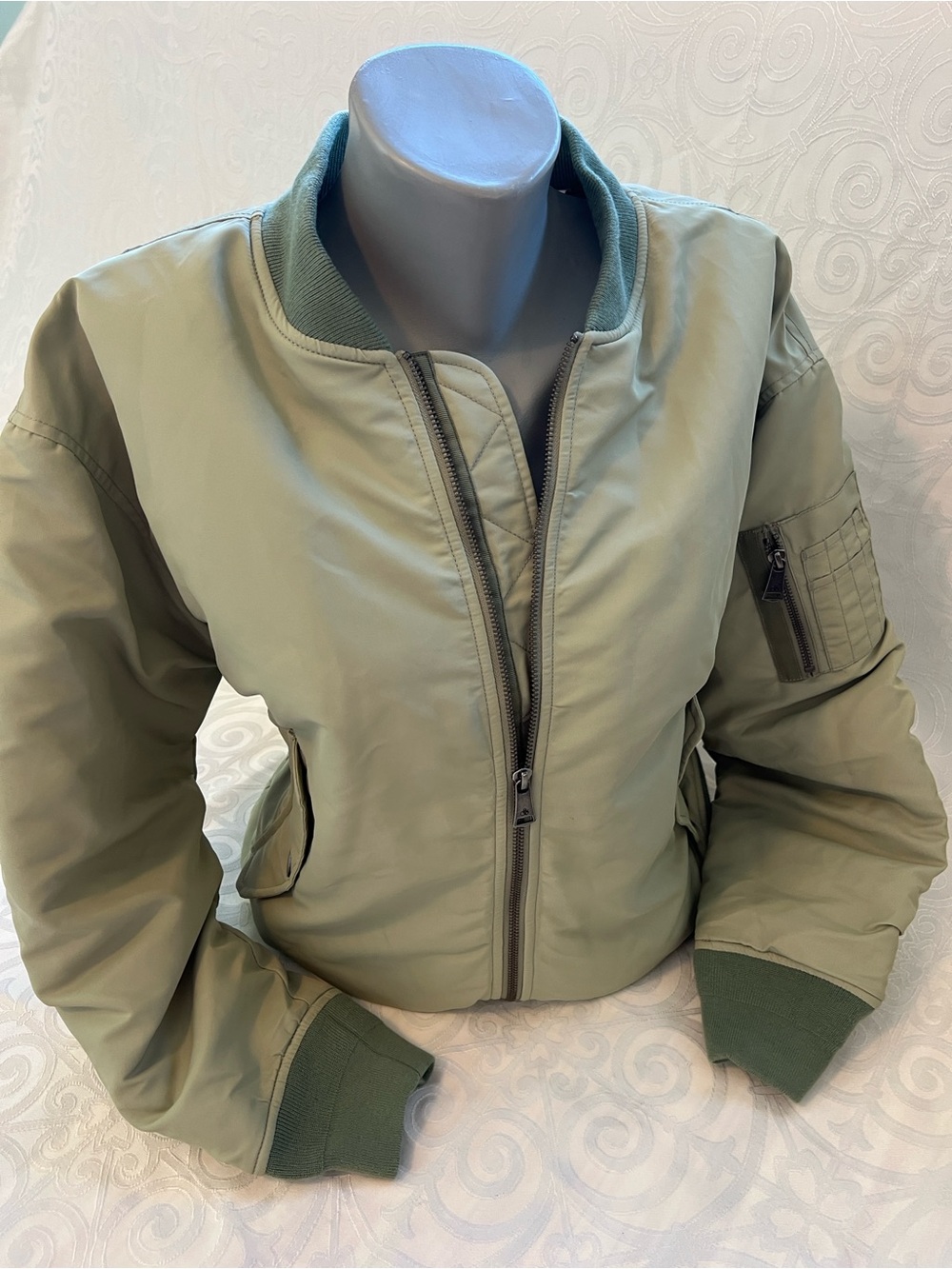 Scotch & Soda Sage Green Bomber Jacket Style#178085 size Medium